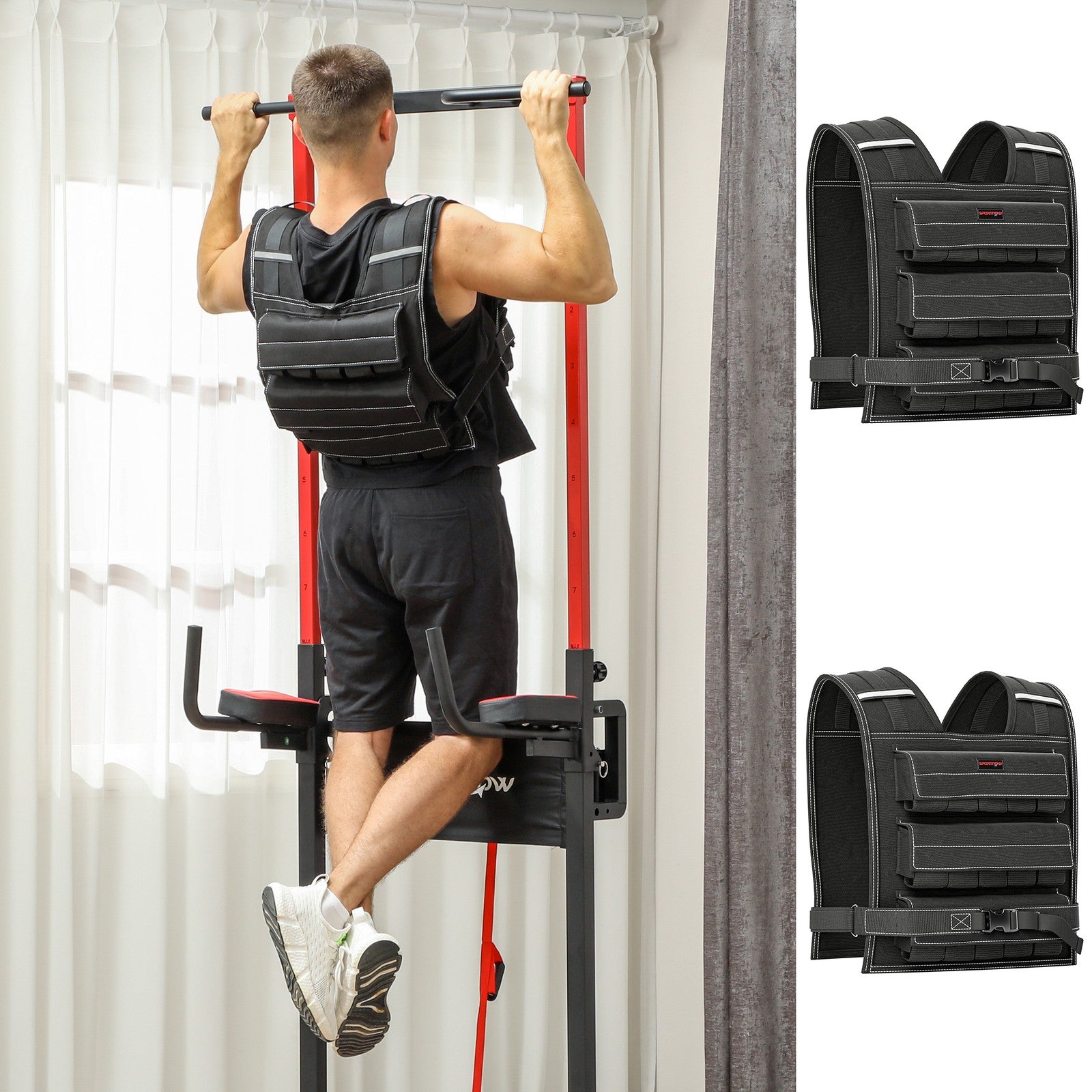 Adjustable Weighted Vest with Metal Weights, Running Weight Vest