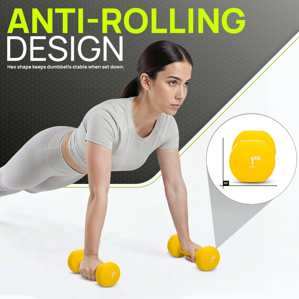 Neoprene Dumbbells Hand Weights Pair Exercise Iron Set Home Gym Fitness Aerobic