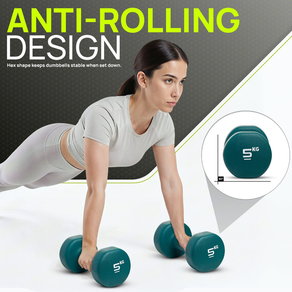 Neoprene Dumbbells Hand Weights Pair Exercise Iron Set Home Gym Fitness Aerobic